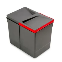 Emuca Lot Recycle Behälter für Küchenschublade, Höhe 266 mm, 1x15 Liter, Kunststoff anthrazitgrau