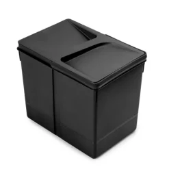 Emuca Lot Recycle Behälter für Küchenschublade, Höhe 266 mm, 1x15 Liter, Kunststoff, Schwarz