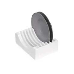 Emuca Lot Tellerorganisator für Möbel, Kapazität für 13 Teller, Kunststoff, weiss