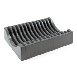 Emuca Lot Tellerorganisator für Möbel, Kapazität für 13 Teller, Kunststoff, Anthrazitgrau
