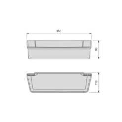 Emuca Lot von 2 Hilfsablagen, Länge 350mm, Kunststoff, weiss