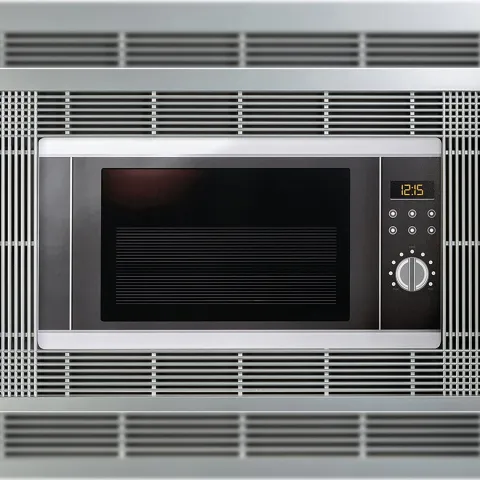 Emuca Mikrowellenrahmen, für den Einbau in Küchenzeilen, Modul 600mm, 600x400mm, Kunststoff, grau lackiert