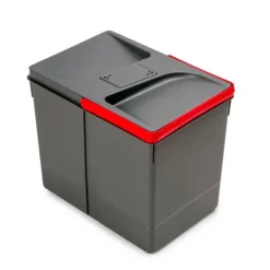 Emuca Recycle-Küchenschubladenbehälter mit geruchsdichtem Deckel, Höhe 266 mm, 1x15 Liter, Kunststoff anthrazitgrau