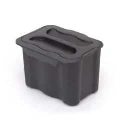 Emuca Recycle Recyclingbehälter zum Aufhängen an der Tür, 1x5 Liter, mit Deckel, Kunststoff anthrazitgrau