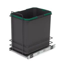 Emuca Recycle Recyclingbehälter für die Bodenmontage und manuellen Auszug in Küchenzeilen, 1x35 Liter, Kunststoff anthrazitgrau