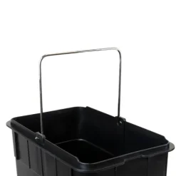 Emuca Recycle Recyclingbehälter, Outdoor, mit Fächern, Deckelöffnung mit Fußpedal, 3x9 Liter, Edelstahl