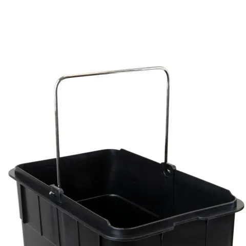 Emuca Recycle Recyclingbehälter, Outdoor, mit Fächern, Deckelöffnung mit Fußpedal, 3x9 Liter, Edelstahl