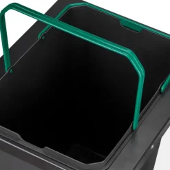 Emuca Recycle Recyclingbehälter für die seitliche Montage an Küchenschränke, 1x35 Liter, Stahl, Kunststoff anthrazitgrau