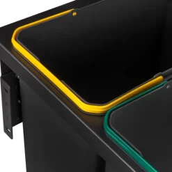 Emuca Recycle Recyclingbehälter für die seitliche Montage an Küchenschränke, 2x24 Liter, Stahl, Kunststoff anthrazitgrau