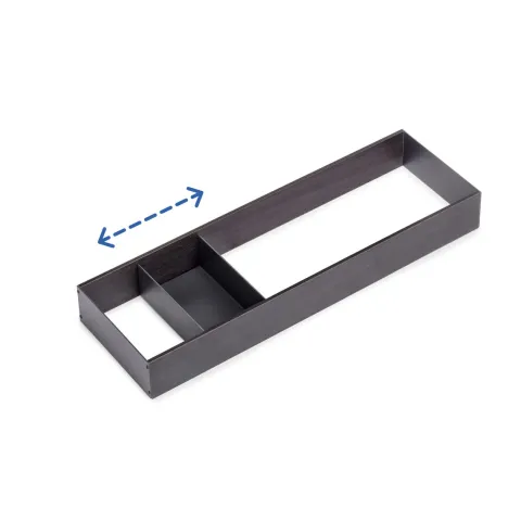 Emuca Schubladenorganisator Orderbox, 150x470mm, Stahl und Holz, Anthrazitgrau