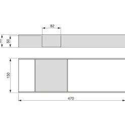 Emuca Schubladenorganisator Orderbox, 150x470mm, Stahl und Holz, Anthrazitgrau