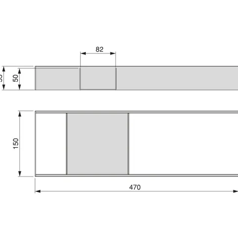 Emuca Schubladenorganisator Orderbox, 150x470mm, Stahl und Holz, Anthrazitgrau