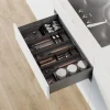 Emuca Schubladenorganisator Orderbox, 150x470mm, Stahl und Holz, Anthrazitgrau