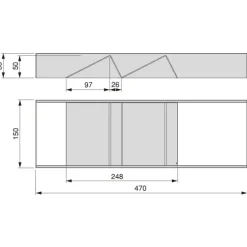 Emuca Schubladenorganisator Orderbox, 150x470mm, Stahl und Holz, Anthrazitgrau