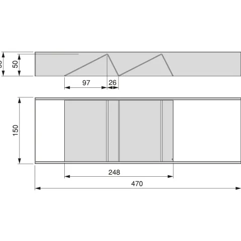 Emuca Schubladenorganisator Orderbox, 150x470mm, Stahl und Holz, Anthrazitgrau