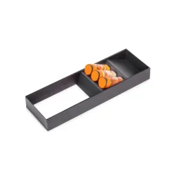 Emuca Schubladenorganisator Orderbox, 150x470mm, Stahl und Holz, Anthrazitgrau