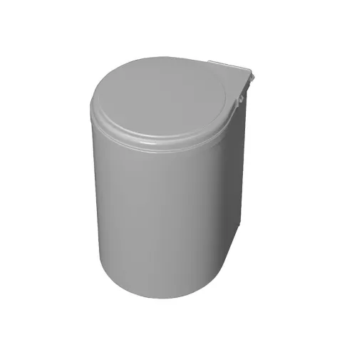 Emuca Türbefestiger Behälter Recycle, 1 ausziehbarer Recycling-Behälter, 13 Liter, Kunststoff, Grau