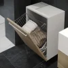 Emuca Wäschekorb mit Flügeltürsystem, Modul 450mm, Stahl, Verchromt