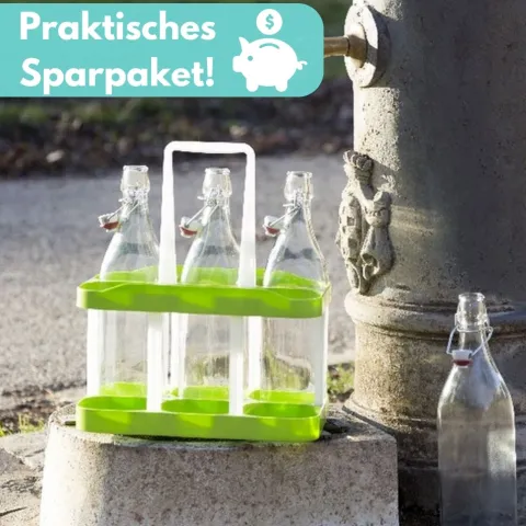 2er Set Flaschentasche Flaschenträger 6 Flaschen Flaschenkorb Flaschensammler Flaschenaufbewahrung Flaschenkörbe & -Träger Flaschen Aufbewahrung