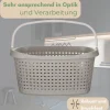 2er Set Wäschekorb mit Henkel 40 L Wäschewanne Wäschebox Wanne Wäschesammler Wäschekorb Plastik geflochten Design