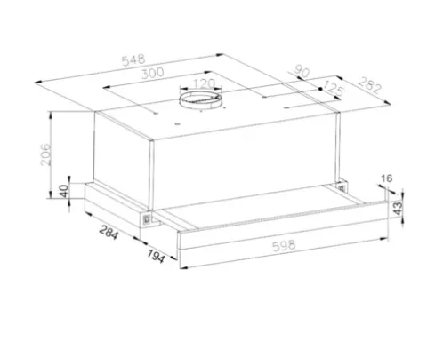 Flachschirmhaube Amica FH 662 100 E BxT 60 x 29,8 cm silber