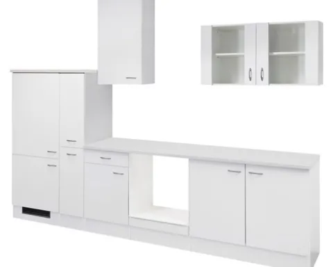 Flex Well Küchenzeile ohne Geräte Wito 300 cm weiß matt zerlegt Variante reversibel 00010023