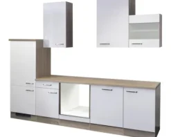 Flex Well Küchenzeile ohne Geräte Valero 280 cm weiß hochglanz zerlegt Variante reversibel 00009218