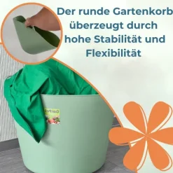 Flexibler Eimer 42 L Plastikkorb Wäschewanne mit Henkel Kunststoff Wäschekorb Flexibel Universeller Tragekorb Gartenkorb Mehrzweckkorb Haushaltskorb Futtereimer Groß