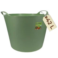 Flexibler Eimer 42 L Plastikkorb Wäschewanne mit Henkel Kunststoff Wäschekorb Flexibel Universeller Tragekorb Gartenkorb Mehrzweckkorb Haushaltskorb Futtereimer Groß