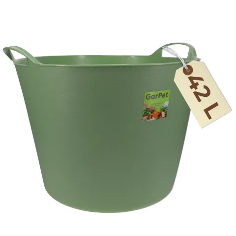 Flexibler Eimer 42 L Plastikkorb Wäschewanne mit Henkel Kunststoff Wäschekorb Flexibel Universeller Tragekorb Gartenkorb Mehrzweckkorb Haushaltskorb Futtereimer Groß