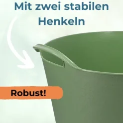Flexibler Eimer Plastikkorb Wäschewanne mit Henkel 25 L Kunststoff Wäschekorb Flexibel Universeller Tragekorb Gartenkorb Mehrzweckkorb Haushaltskorb Futtereimer