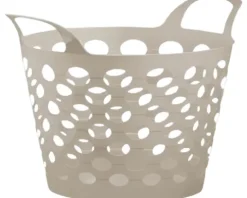 Flexibler Gartenkorb Mehrzweckkorb Wäschekorb gelocht Kunststoff 30l beige
