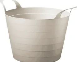 Flexibler Gartenkorb Mehrzweckkorb Wäschekorb Kunststoff 30l beige wasserdicht