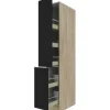 Flex Well Apothekerschrank Capri BxTxH 30 x 57 x 200 cm schwarz matt antifingerprint zerlegt 00012497