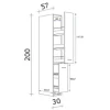 Flex Well Apothekerschrank Samoa BxTxH 30 x 57 x 200 cm weiß matt zerlegt 00007529