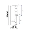 Flex Well Apothekerschrank Tiago BxTxH 30 x 60 x 161 cm basaltgrau matt zerlegt 00011678