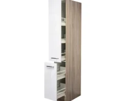 Flex Well Apothekerschrank Valero BxTxH 30 x 57 x 200 cm weiß hochglanz zerlegt 00007819