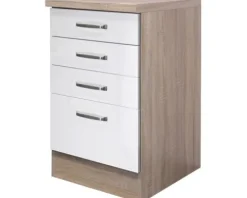 Flex Well Auszugunterschrank Valero BxTxH 50 x 60 x 86 cm weiß hochglanz zerlegt 00007831