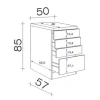 Flex Well Auszugunterschrank Nano BxTxH 50 x 60 x 85 cm buche matt zerlegt 00006973