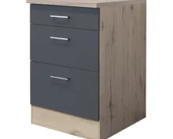 Flex Well Auszugunterschrank Tiago BxTxH 60 x 60 x 85 cm basaltgrau matt zerlegt 00011685