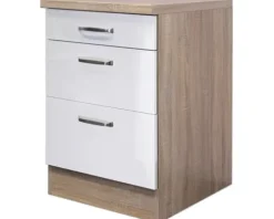 Flex Well Auszugunterschrank Valero BxTxH 60 x 60 x 85 cm weiß hochglanz zerlegt Anschlag reversibel 00011419