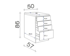 Flex Well Auszugunterschrank Nepal BxTxH 50 x 60 x 86 cm kaschmir glänzend zerlegt 00007553