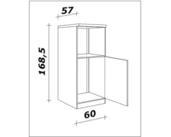 Flex Well Backofen/Kühlumbauschrank für 88er Einbaukühlschrank Lucca BxTxH 60 x 60 x 169 cm weiß matt zerlegt Anschlag reversibel 00011176