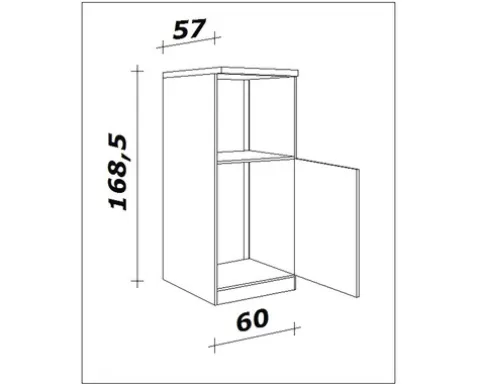 Flex Well Backofen/Kühlumbauschrank für 88er Einbaukühlschrank Lucca BxTxH 60 x 60 x 169 cm weiß matt zerlegt Anschlag reversibel 00011176