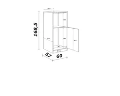 Flex Well Backofen/Kühlumbauschrank für 88er Einbaukühlschrank Samoa BxTxH 60 x 60 x 168,5 cm weiß matt zerlegt Anschlag reversibel 00011167