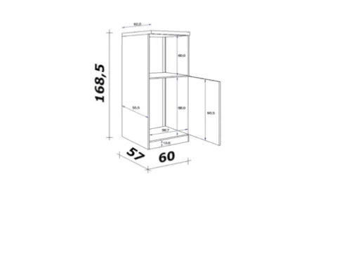 Flex Well Backofen/Kühlumbauschrank für 88er Einbaukühlschrank Samoa BxTxH 60 x 60 x 168,5 cm weiß matt zerlegt Anschlag reversibel 00011167