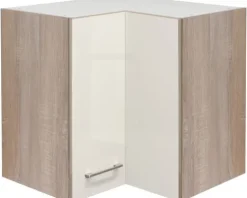 Flex Well Eckhängeschrank Nepal BxTxH 60 x 32 x 55 cm kaschmir glänzend zerlegt Anschlag reversibel 00007592