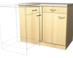 Flex Well Eckunterschrank Nano BxTxH 110 x 60 x 85 cm buche matt zerlegt Anschlag reversibel 00006898; 6898