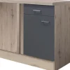 Flex Well Eckunterschrank Tiago BxTxH 110 x 60 x 85 cm basaltgrau matt zerlegt Anschlag reversibel 00011695