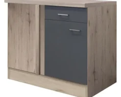 Flex Well Eckunterschrank Tiago BxTxH 110 x 60 x 85 cm basaltgrau matt zerlegt Anschlag reversibel 00011695